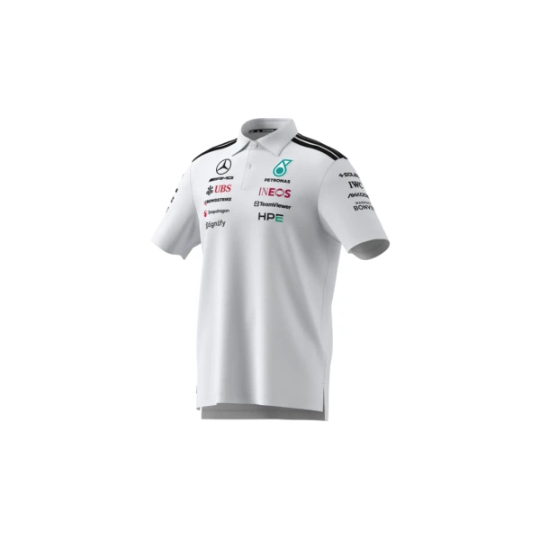 Oficiálna pánska polokošeľa Mercedes-AMG Petronas F1 pre sezónu 2026 - biela